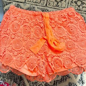 Orange lacy shorts
